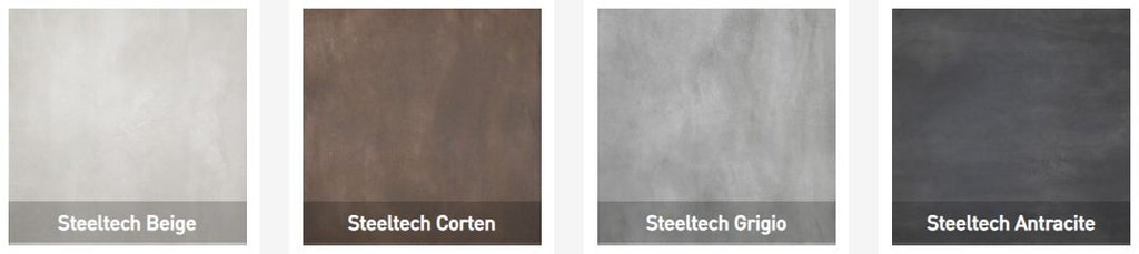 Bộ sưu tập Steeltech thuộc dòng gạch vân kim loại được ứng dụng sáng tạo với bốn sắc thái vân kim loại